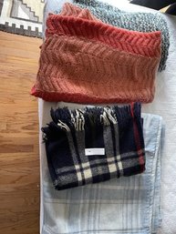 Lot Of (2) Blankets & (2) Knit Afghans