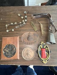 Lot Of Plaques, Scale & Bells (6 Items)