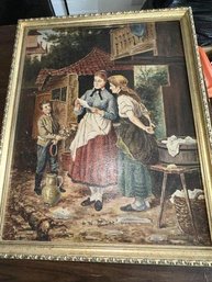 Oil On Canvas Painting, 'The Love Letter', Copy By Meyer Von Bremen, 22' Tall X 17' Wide, Framed