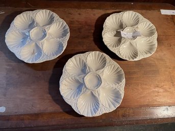 Lot Of (3) Oyster Plates