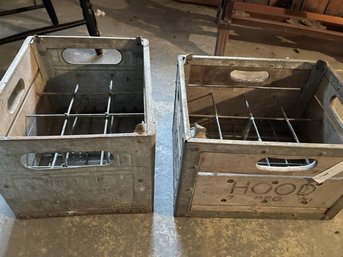 Lot Of (2) Wood Crates; Hood Milk & Whiting