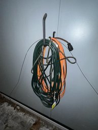 Lot Of Extension Cords & Watering Hose
