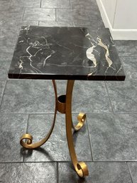 End Table With Marble Top  21' Tall  X 14' Square Top