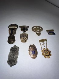 Lot Of 7 Metals And Badges, 2 American Legion Fire Lot Of 7 Metals And Badges, 2 American Legion Fireman's Association Honorary Deputy Sheriff