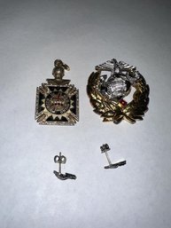 Marine Pin (925) And Pair Earrings, Vinces In HCC Marine Pin (925) And Pair Earrings, Vinces In HCC Signo Pin