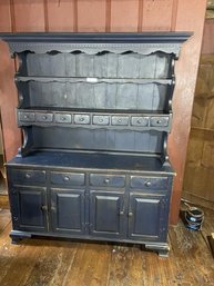 Reproduction Blue Country Step Back Hutch