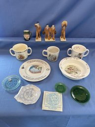 Lot Of Misc. China, Peter Rabbit, Beatrix Potter, Sandwich Cup Plates, Misc. Figurines