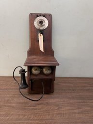 Wall Mounted Phone, American Bell Telephone Company, Western Chicago-New York, Missing Some Parts, 24' Tall X 8' Wide