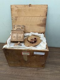 Shipping Crate With Doll Clothes; Including Hats, Shoes, Boots, Coats, Dresses, Undergarments, Etc.