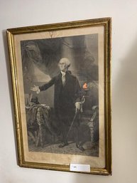 Print Of George Washington Framed, 17'x25'