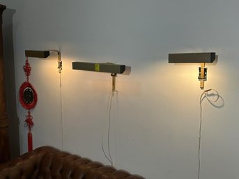 10 Picture Lights, Brass, Assorted Sizes,  10'-18' Wide, Plug In