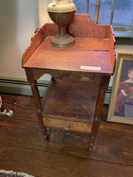 Wash Stand With Lower Shelf & Drawer, Large  Crack, 16.5' Wide X 16.5' Deep X 34' Tall