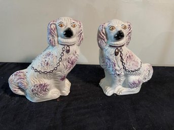 Pair Of Staffordshire Dogs, England, 9.5'  Tall X 7' Wide X 4' Deep