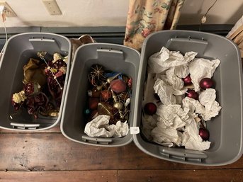 Lot Of (3) Boxes Of Christmas Decoration