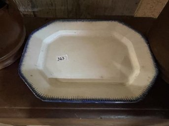 Platter, Blue Edge, Some Small Chips, 14'x18'