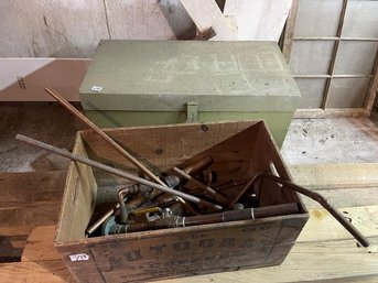 Green Plywood Tool Chest, No Hinges, Wooden  Box Autocrat With Copper Scrap