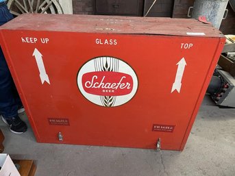 Plywood Case With Schaefer Beer Decal, 36' Tall X 46' Wide X 12' Deep, Poor Condition