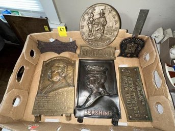 Lot Of Plaques - Pershing, Tercentenary, State Lot Of Plaques - Pershing, Tercentenary, State Guard, Stove Co, Roosevelt, Oliver Watson