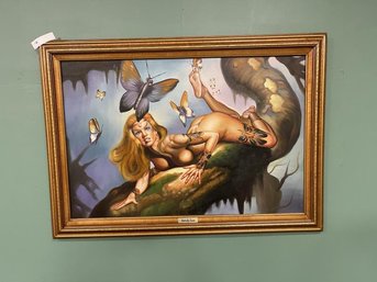 Painting Oil On Canvas, Butterfly Queen, 24'x 35.5' Plus 4' Frame