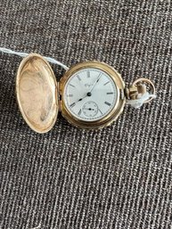 Elgin Pocket Watch, Gold Plated - Not Gold Elgin Pocket Watch, Gold Plated - Not Gold, Would Tight - Not Working, Dial 1.25'