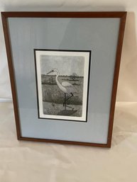 Etching 'Egret' 24/350, Signed Lower Right, Matted & Framed 15'x19'