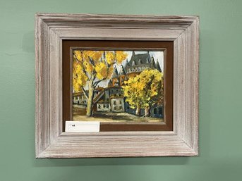 Painting Of Houses With Trees, Signed Parsons; Kitty Parsons Of Rockport MA (1889-1976); 8'x10' Plus 3.5' Frame