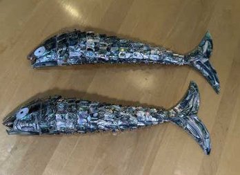 Lot Of (2) Fish, Mother Of Pearl, 14.5' Long