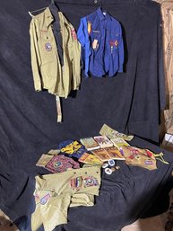 Large Lot Of Vintage Cub Scout & Boy Scouts Items Including Books, Clothing, Neckerchief, Hats, Patches