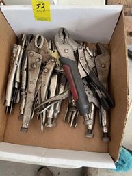Lot Of Vice Grips & Pipe Wrench