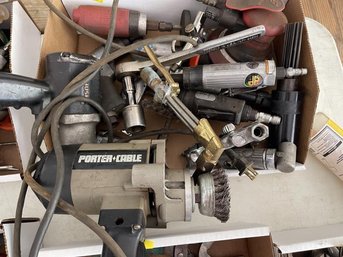 Lot Of Pneumatic Sanders, Grinders, Air Gun,  Electric Porter Cable, Grinder With Bad Cord