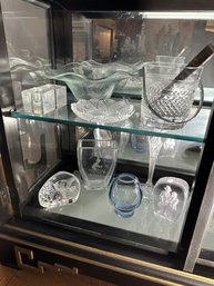 Lot Of Assorted Glass: Included Ice Bucket,  Bud Vase, Fish Sculpture, (2) Vases & (2) Ink  Wells