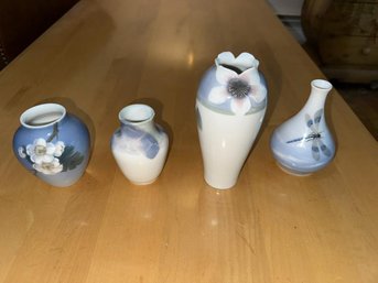 Lot Of (4) Vases; One B&G, (3) Rorstrand