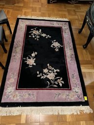 Scatter Rug, Floral Oriental Style, Some  Minor Discoloration