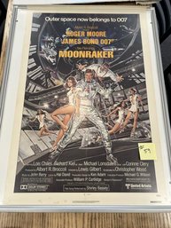 Movie Poster James Bond 007 In Moonraker, 41'x27', Rolled & Creases