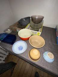 Lot Of Misc. Kitchen - Pie Plates, Bowls, Meatloaf Lot Of Misc. Kitchen - Pie Plates, Bowls, Meatloaf Dishes, Some Chips