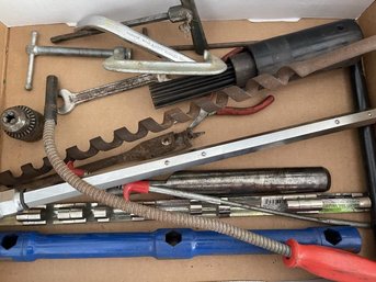 Lot Of Socket Extension, Drills, Chisels
