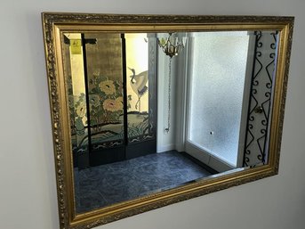 Wall Mirror, Gold Frame, Beveled Glass, 46.5'  X 32.5'