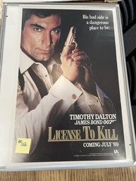 Movie Poster James Bond 007 In License To Kill, 41'x27', Rolled
