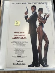 Movie Poster James Bond 007 In A View To A Kill, 41'x27', Rolled & Creases, Small Rips At Bottom R Of Poster