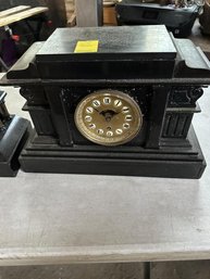 2 Marble Shelf Clocks - 1 Clock Has Works, Other C 2 Marble Shelf Clocks - 1 Clock Has Works, Other Clock Case Only