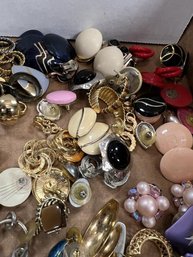 Lot Of Costume Jewelry; Including Necklaces, Pins, Bracelets, Earring (some Clip-ons); Some Necklace  Some Pieces Marked Trifari, Lisner, Monet, Napier