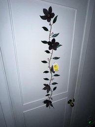 Floral Wall Sculpture, Copper & Wood, Floral,  38' Tall