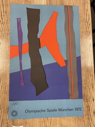 1972 Olympic Poster Olympische Spiele Munchen 1972 Fritz Winter Printed In Germany For Kennedy Graphics 40x26