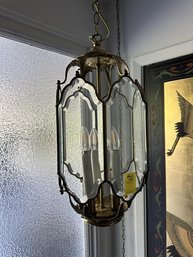 Brass Hanging Hall Light, 21' Tall
