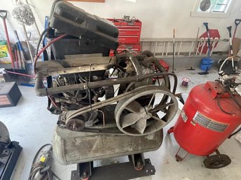 Air Compressor With Battery Mounted On Top;  Condition Unknown