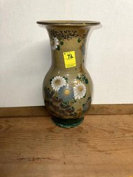 Oriental Vase, Large, Painted Flowers, 21'tall Unsigned