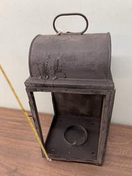 Tin Outdoor Lantern Case With One Foot Missing & No Glass