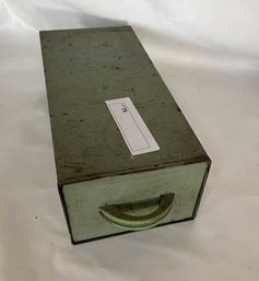 Green Metal Receipt Box With Pull Out Drawer, Full, 12' Long X 5' Wide X 4' Tall