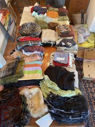 Large Lot Of Scarfs (all Different Sizes & Shapes) Mittens