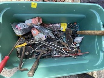 Lot Of Tools Including Drill, Wrench, Snips,  Crow Bar